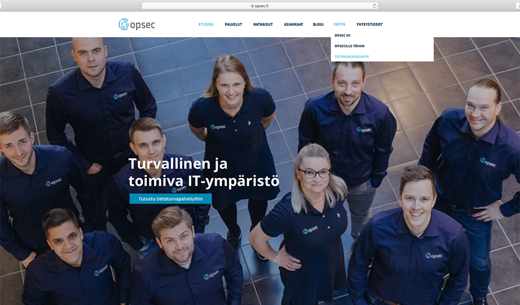 Tietosuojaselosteemme On Päivitetty – Opsec Oy